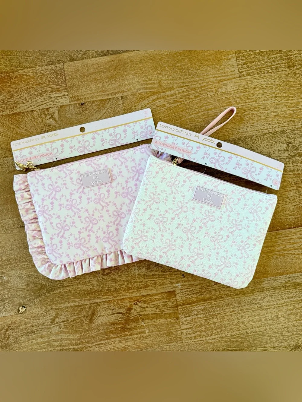 LoveShackFancy x Target - Coquette Bow Flat Zip Pencil Case Set in Chantilly